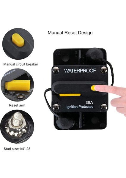 2x 30 Amp Devre Kesici 12V- 48V Dc Motorlu Motor Rv Deniz Tekne Araçları Sistem Koruması (30A) (Yurt Dışından) modelleri