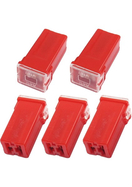 Otomatik Araba Düz Dişi Terminaller Bağlantı Pal Sigorta 50 Amp Kırmızı 5 Adet (Yurt Dışından)