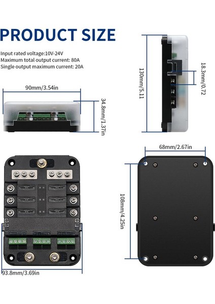 6 Yolcu Sigorta Bloğu Sigorta Kutusu LED Göstergesi Su Yapmak Kapak Paneli Araş Deniz Boşu Rv Römork Kamyonu Kamyonu (Yurt Dışından)