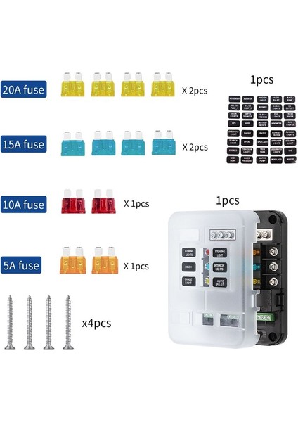 6 Yolcu Sigorta Bloğu Sigorta Kutusu LED Göstergesi Su Yapmak Kapak Paneli Araş Deniz Boşu Rv Römork Kamyonu Kamyonu (Yurt Dışından) fiyatları
