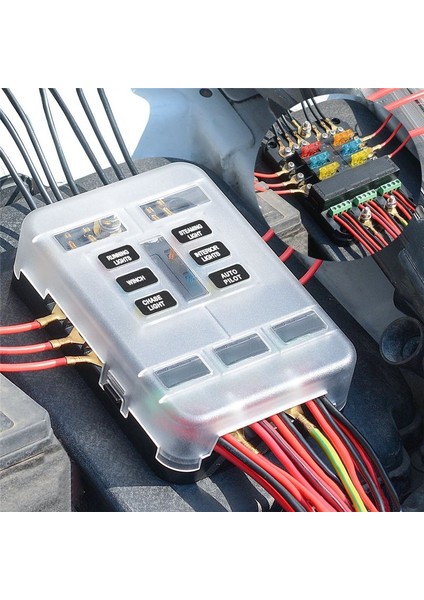 6 Yolcu Sigorta Bloğu Sigorta Kutusu LED Göstergesi Su Yapmak Kapak Paneli Araş Deniz Boşu Rv Römork Kamyonu Kamyonu (Yurt Dışından) fırsatları