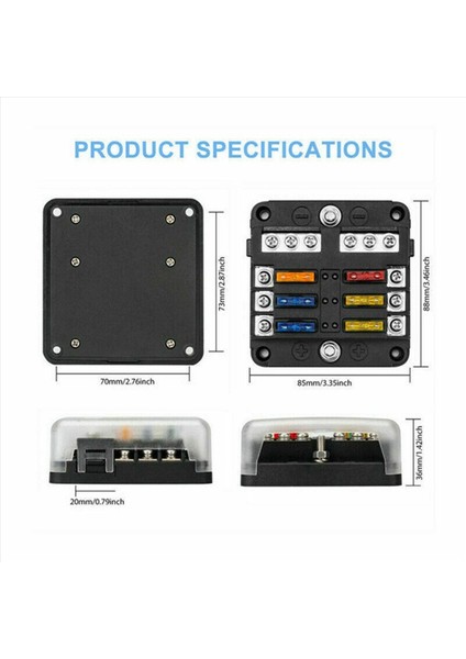Dc 12/24V Için Negatif Deniz Sigortası Kutusu Olan LED Göstergesi 12 Devreli 3x 6 Yollu Su Geçirmez Sigorta Bloğu (Yurt Dışından) modelleri