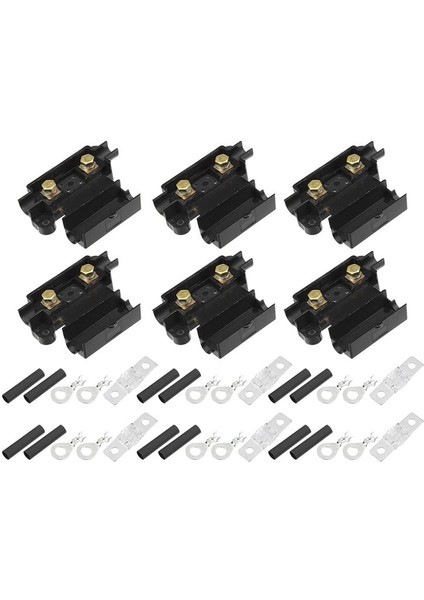 Çift Pil Sistemi Sigorta Tutucusu Tüp Terminalleri Önceden Kesilmiş Isı Büzme Kılıfı 6 Set (80A) (Yurt Dışından)