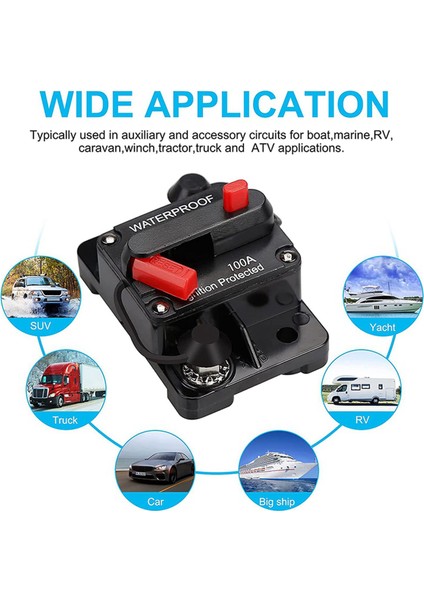 2x Su Geçirmez Devre Kesici Manuel Sıfırlama ile 12V-48V Dc 100A Araba Deniz Trolling Motorları Için Tekne Gücü Koruma (Yurt Dışından) indirimleri