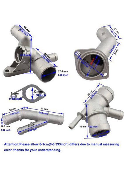 4pcs Alüminyum 1 8t Motor Soğutma Soğutucu Hortum Konnektörü Süper Şarj Cihazı Jetta Golf Mk4 Bettle A3 S3 Tt Koltuk (Yurt Dışından) fiyatları
