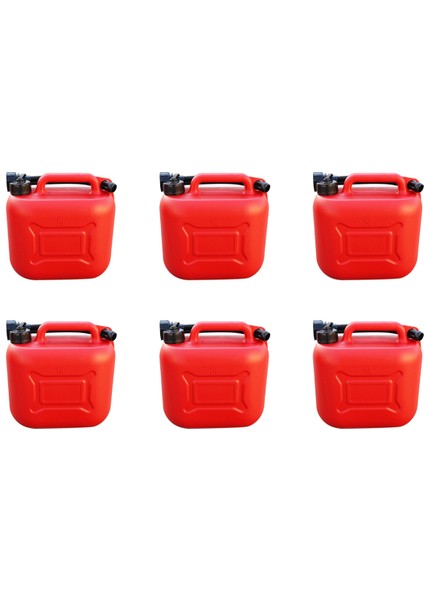 6x 5l Araç Yakıt Depkini Yedek Plastik Petrol Gaz Konteyneri Araba Seyahati Için Boru ile Anti-Statik Yakıt Taşıyıcısı (Yurt Dışından)