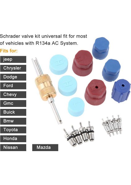 17PCS Klima Valf Çekirdek Kit Vanalı Çekirdek Aksesuarları A/c R12 R134A Soğutma Valfi Kök Çekirdek Çıkma Aracı (Yurt Dışından) fiyatları