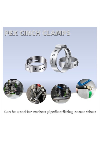 60PCS 1/2 Inç Pex Kelepçeleri Pex Boru Takma Bağlantıları Için Paslanmaz Çelik Tek Kulak Hortum Kelepçeleri (Yurt Dışından) modelleri