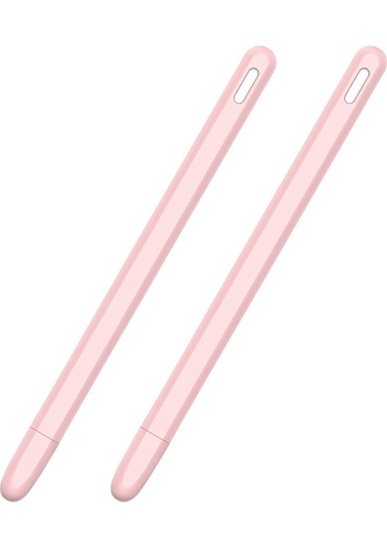 2x Tablet Pres Stylus Pen Koruyucu Kapak Elma Kalemi 2 Kılıflar Taşınabilir Yumuşak Silikon Kalem Kılıf Aksesuar Pembe (Yurt Dışından)