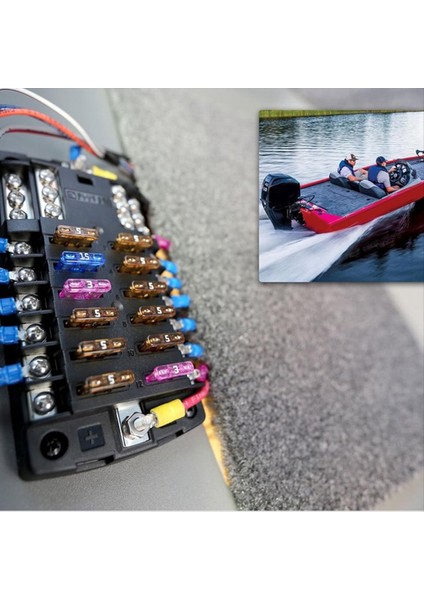 Araba Teknesi Sigorta Kutusu Tutucu 5026 St Blade Sigorta Bloğu 32V100A 12 Zemin ve Kapaklı Devre (Yurt Dışından) fiyatları