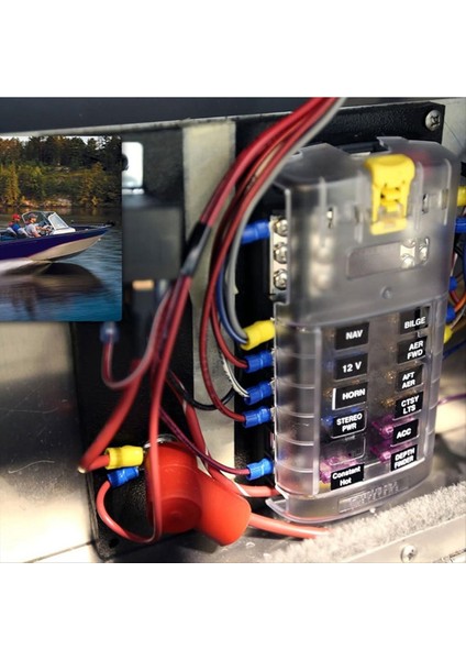 Araba Teknesi Sigorta Kutusu Tutucu 5026 St Blade Sigorta Bloğu 32V100A 12 Zemin ve Kapaklı Devre (Yurt Dışından) modelleri