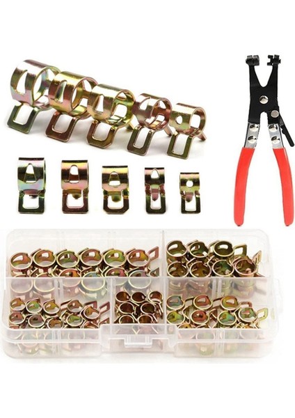 75 Pcs Çinko Kaplamalı Yay Hortum Kelepçeleri + Düz Boğaz Tüp Kelepçesi Bant Kelepçesi Metal Harfa Eden Çiftlik Kiti (Yurt Dışından)