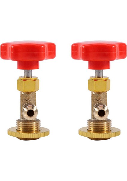 2x R134A Can Canıster Onader Onader Tap Tapper M14/1/4 Inç Sae Klima Soğutucu Valf Kırmızı + Altın Tapa (Yurt Dışından)