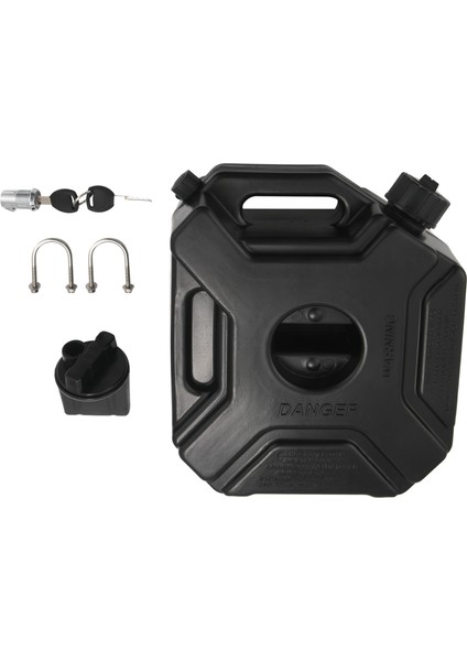 5l Litre Siyah Yakıt Deposu Araç Motosiklet Yedek Petrol Tank Yedekleme Jerrycan Yakıt Kabuğu Kilit ve Anahtar ile (Yurt Dışından)