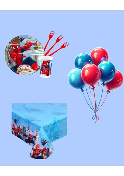 Örümcek Adam 16 Kişilik Doğum Günü Parti Malzemeleri - Örümcek Adam Doğum Günü Erkek Çocuk Konsept