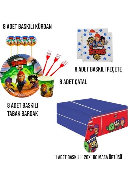 Brawl Stars 8 Kişilik Doğum Günü Parti Seti - Erkek Çocuk Doğum Günü Parti Süsleri fiyatları