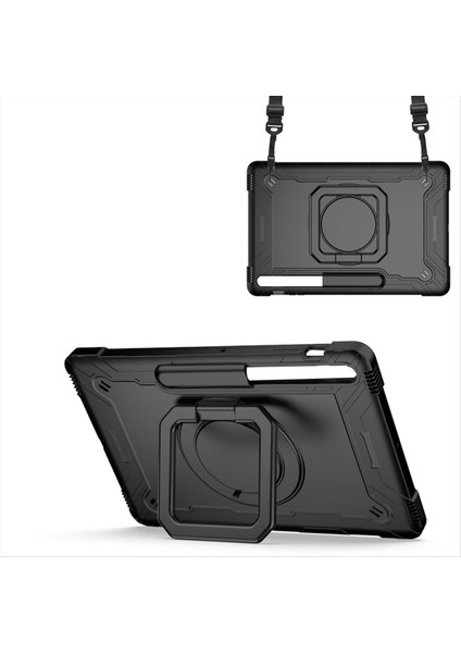 Samsung Sekme S7 Fe 12 4ınch Bracket Sap Omuz Kayışı Şok Geçirmez Kapak Siyah (Yurt Dışından)