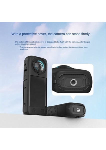 INSTA360 X4 Vücut Silikon Kılıfı X4 Lens Kiti Spor Kamera Koruyucu Aksesuarlar Siyah Silikon Koruyucu Kit (Yurt Dışından)
