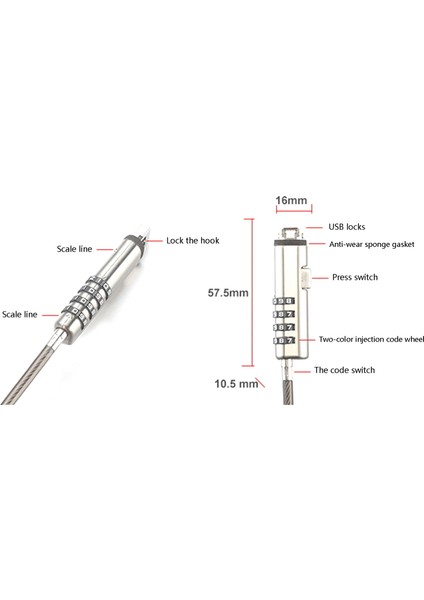 2x Güvenlik USB Parola Dizüstü Bilgisayarda Tablet Projektör Tv&#39 De Hırsızlık Önleme Işlevi Için Kullanılan Hırsızlık Önleme Kilidi (Yurt Dışından) indirimleri