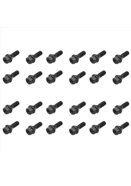 24 Adet Siyah Tekerlek Cıvatası Pabuç Somun Bmw E30 E36 E46 E60 E90 36136781150 (Yurt Dışından)