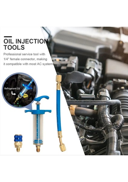 Araç Klima Yağı/boya Enjektörü 1 Oz R134A Düşük Yan Hızlı Kuplör Adaptörü 1/4 Klima Onarım Araçları Kılavuz Yağlayıcı (Yurt Dışından) fırsatları