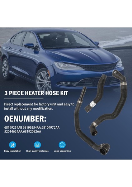 68199254AB 6819254AA Jeep Cherokee Için Isıtıcı Hortum Kiti 2014-2018 Chrysler 200 2015-2017 Isıtıcı Hortum Konnektörü (Yurt Dışından) fırsatları