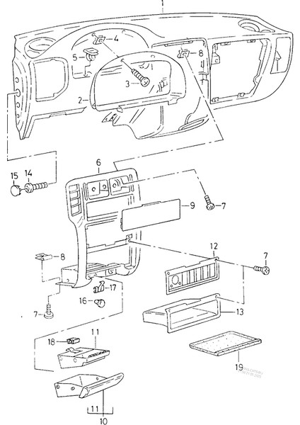 Caddy-Polo 6n 1994-2002 Için Iç Merkez Konsol Ac Hava Havalandırma Grille (Yurt Dışından) modelleri