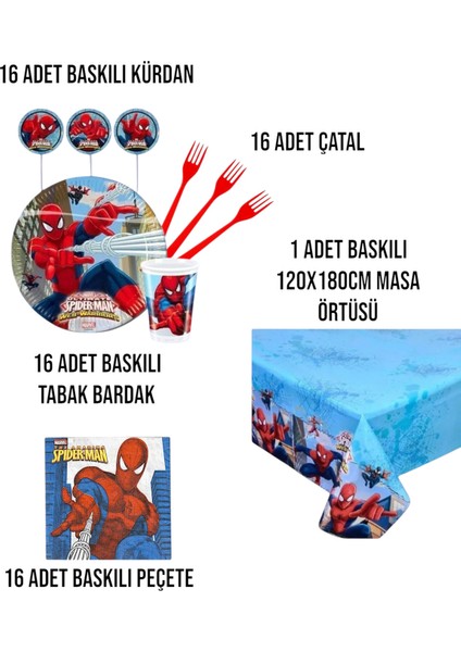 Örümcek Adam 16 Kişilik Doğum Günü Parti Seti - Örümcek Adam Konseptli Parti Süsleri fiyatları