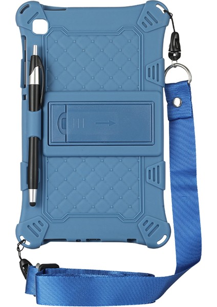 Samsung Için Silikon Kılıf A7 Lite 8 7 Inç 2021 T220 T225 Tablet Kılıf Tablet Pen ve Kayış Mavi (Yurt Dışından)