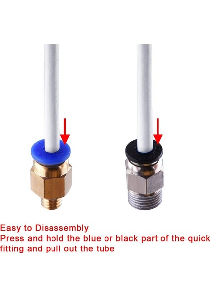 5 Adet Ptfe Tüp (1 5m) 10 Adet Pc4-M6 Bağlantı Parçaları ve 10 Adet PC4-M10 Bağlantı Konnektörü 3D Yazıcı 1 75 mm Için (Yurt Dışından) fiyatları
