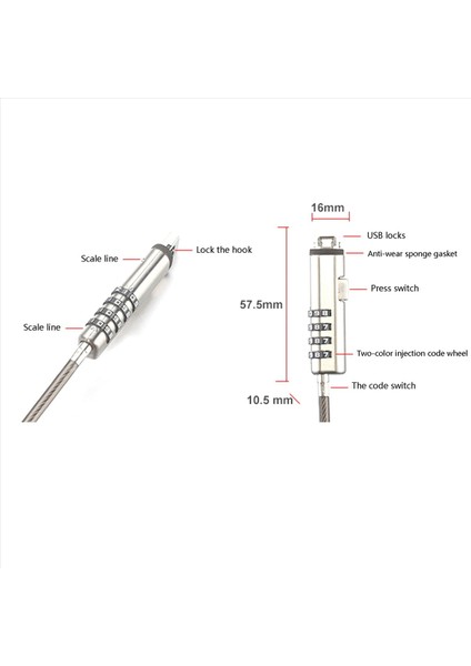 5x Güvenlik USB Parola Dizüstü Bilgisayar Tablet Projektör Tv&#39 De Hırsızlık Önleme Işlevi Için Kullanılan Hırsızlık Önleme Kilit (Yurt Dışından) indirimleri