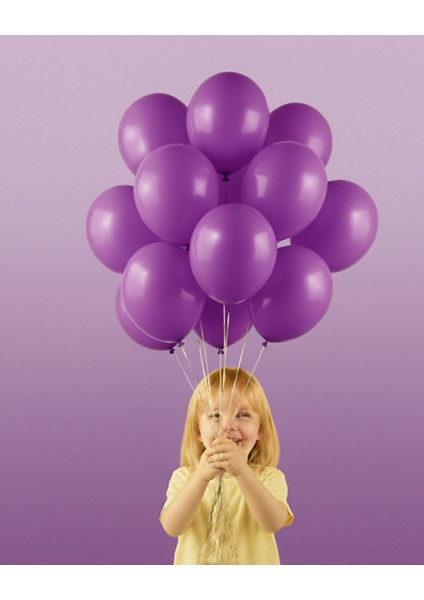 12INC Büyük Boy Mor Renk Balon Yüksek Kalite 5 Adet - Doğum Günü Parti Süsü fiyatları