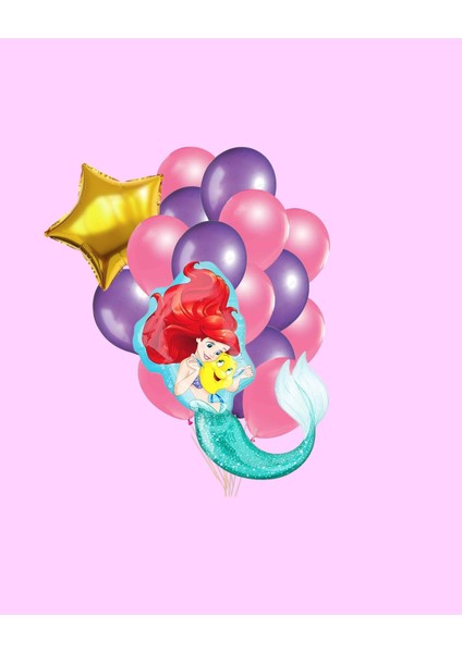 Deniz Kızı Konsept Folyo Balon Seti - Yıldız Folyo Doğum Günü Parti Seti