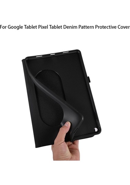 Google Tablet Için Piksel Tablet Denim Desen Koruyucu Kapak Tpu Yumuşak Kılıf Ses Kılıfına Bağlanabilir Siyah (Yurt Dışından) modelleri