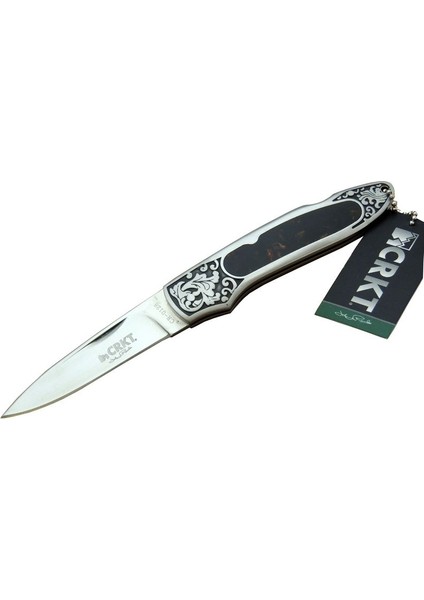 Crkt Cr 0128 Khv Kamp Çakı 18 cm - Metal Desenli Sap, Kılıflı, Kutulu