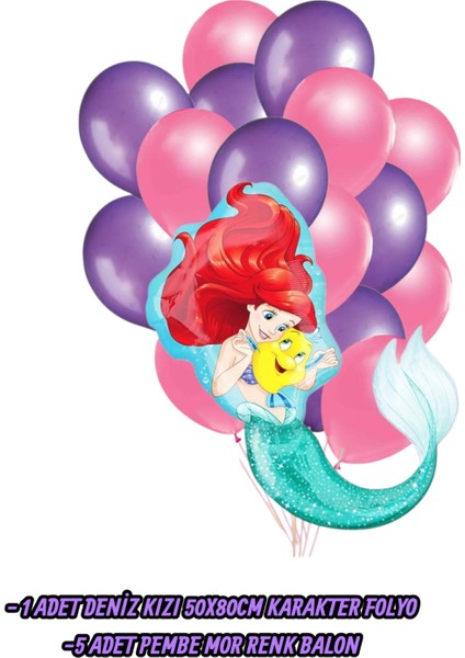 Deniz Kızı Konsept Folyo Balon Seti - Folyo Doğum Günü Parti Seti fiyatları