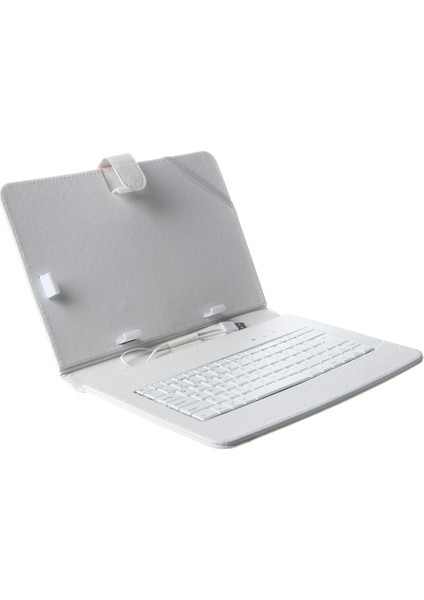 Pu Deri Kılıf + Klavye + Destek Evrensel Beyaz Renkli Tablet Pc 10 &quot 10 Inç Apad Epad Istasyonu (Yurt Dışından) fırsatları