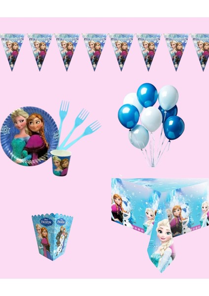 Frozen Elsa Karlar Ülkesi 32 Kişilik Doğum Günü Parti Seti - Elsa Karlar Ülkesi Konsept