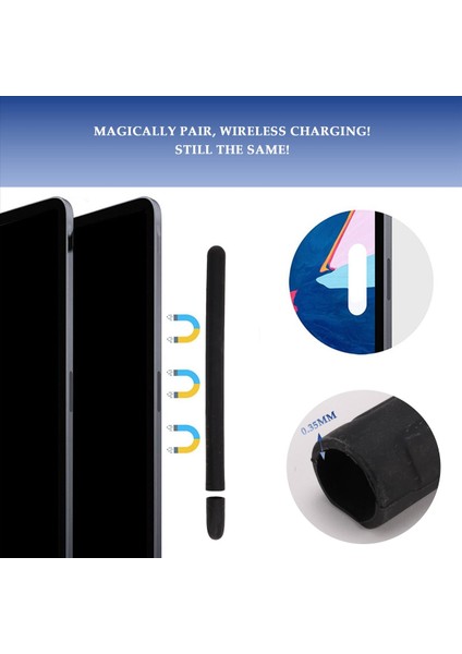 Tablet Pres Stylus Pen Koruyucu Kapak Apple Kalem 2 Kılıfları Taşınabilir Yumuşak Silikon Pencil Kılıf Aksesuar Siyah (Yurt Dışından) modelleri