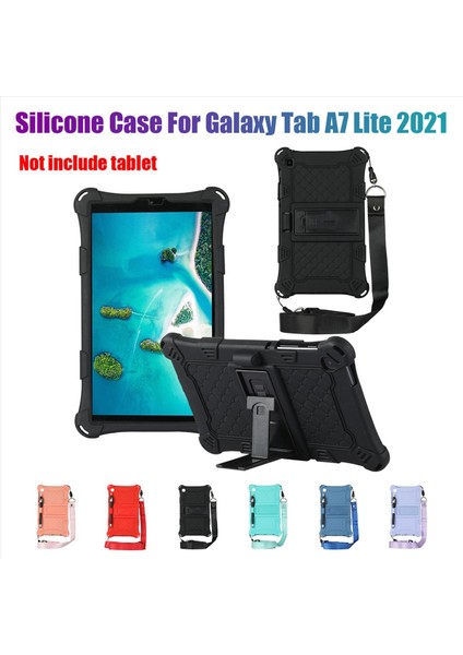 Samsung Için 2x Silikon Kılıf A7 Lite 8 7 Inç 2021 T220 T225 Tablet Kılıf Tablet Pen ve Kayış Mavi Mavi (Yurt Dışından) modelleri