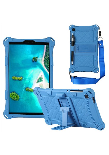 Samsung Için 2x Silikon Kılıf A7 Lite 8 7 Inç 2021 T220 T225 Tablet Kılıf Tablet Pen ve Kayış Mavi Mavi (Yurt Dışından) indirimleri