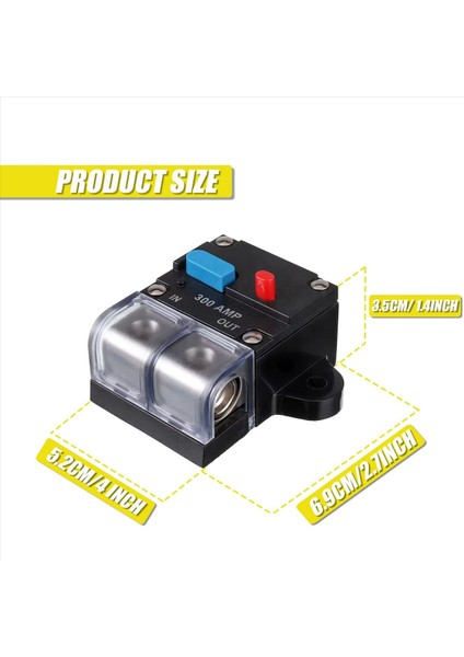 2x 300A Devre Kesici Yeniden Temizlenebilir Devre Kesici 300 Amp Resetilebilir Devre Kesici Manuel Sıfırlama Düğmesi Araba Sesi (Yurt Dışından) fiyatları