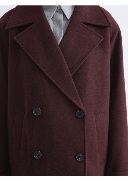 Yeni Sezon Kruvaze Yaka Kadın Kaşe Kaban modelleri