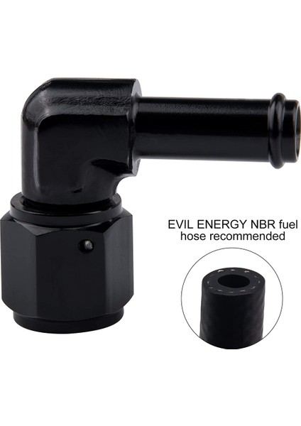 6AN Dişi - 3/8 Barb 90 Derece Dirsek Döner Bağlantıcıları Alüminyum Hortum Barb Yakın Çocuk Adaptörü Siyah (3/8 Inç) (Yurt Dışından) modelleri