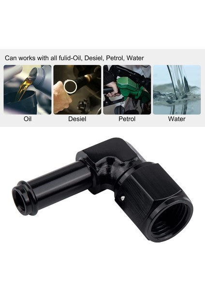 6AN Dişi - 3/8 Barb 90 Derece Dirsek Döner Bağlantıcıları Alüminyum Hortum Barb Yakın Çocuk Adaptörü Siyah (3/8 Inç) (Yurt Dışından) fırsatları