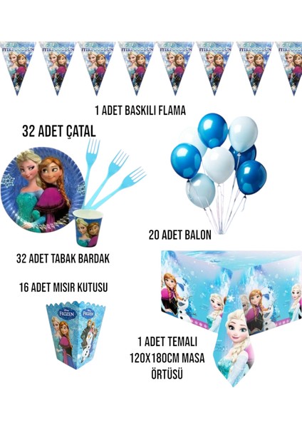 Frozen Elsa Karlar Ülkesi 32 Kişilik Doğum Günü Parti Seti - Elsa Karlar Ülkesi Konsept fiyatları