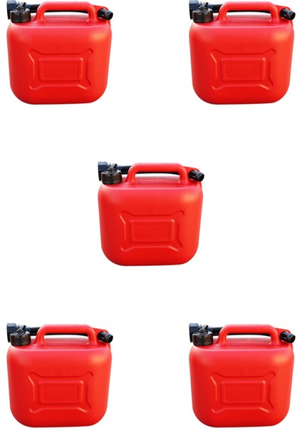 5x 5l Araç Yakıt Depkini Yedek Plastik Petrol Gaz Konteyneri Araba Seyahati Için Boru ile Anti-Statik Yakıt Taşıyıcısı (Yurt Dışından)