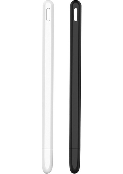 2 Pcs Tablet Press Stylus Pen Koruyucu Kapak Apple Pencil 2 Kılıf Kılıfları Kalem Kılıf Aksesuar Beyaz ve Siyah (Yurt Dışından)