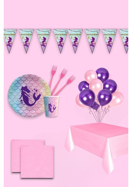 Deniz Kızı 32 Kişilik Set Doğum Günü Parti Malzemeleri