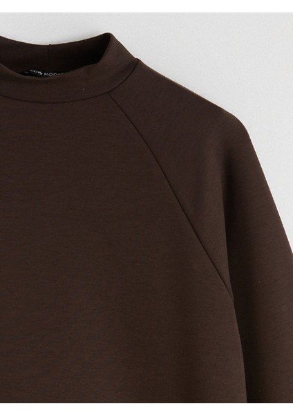 Yeni Sezon Dik Yaka Oversize Kadın Sweatshirt Tunik indirimleri